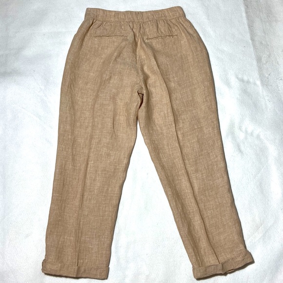 RACHEL “Rachel Roy” 100% Washable Linen Ankle Pants. Small. Tan. - Picture 2 of 13